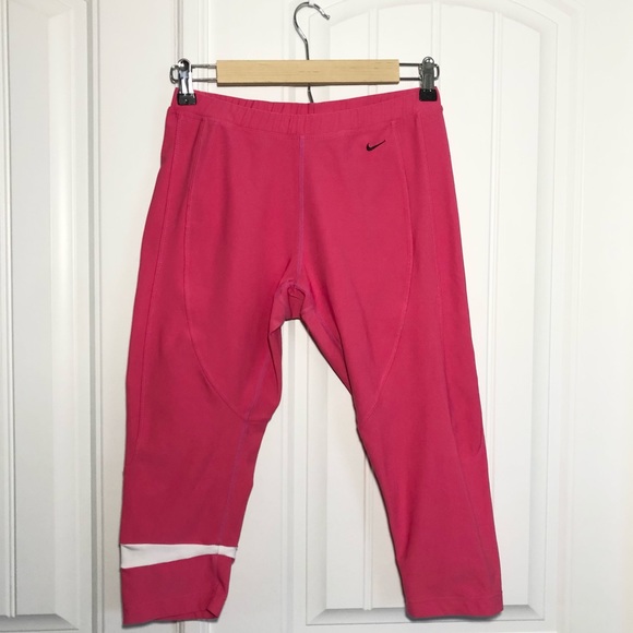 Nike Pants - Nike Dri - Fit Pink Drawstring Cropped Leggings M